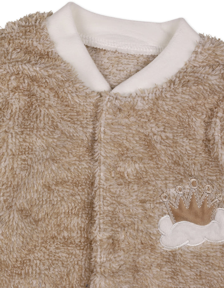 Baby Winter Sleep Suit with Cap Crown and Cloud Beige at Zubaidas Online Pakistan