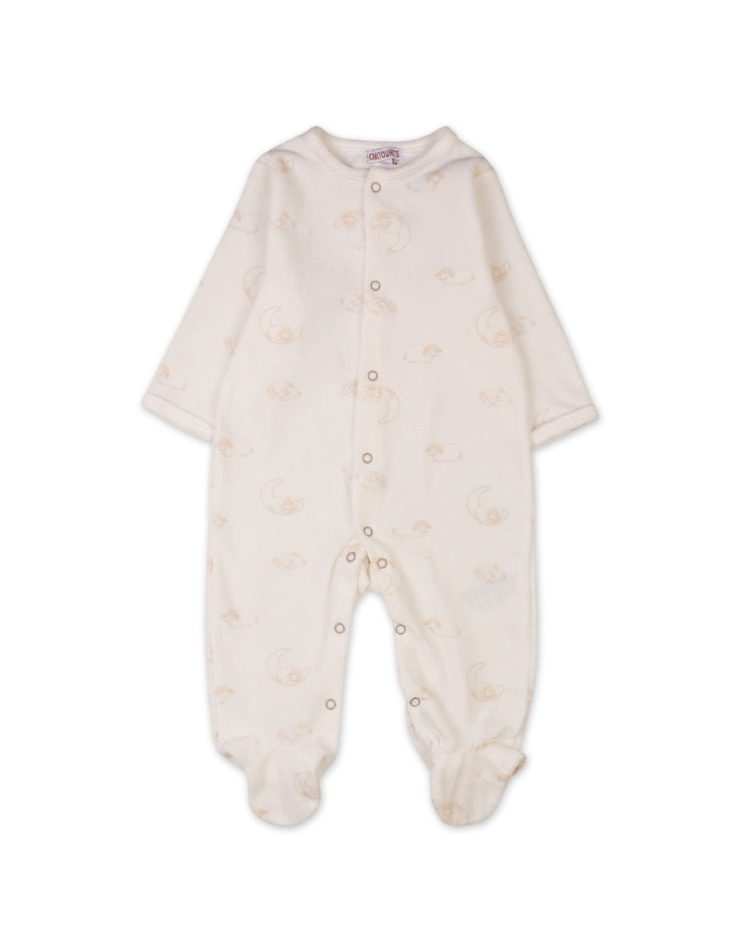 Baby Winter Sleepsuits Bambies Animal Printed Footed Cream at Zubaidas