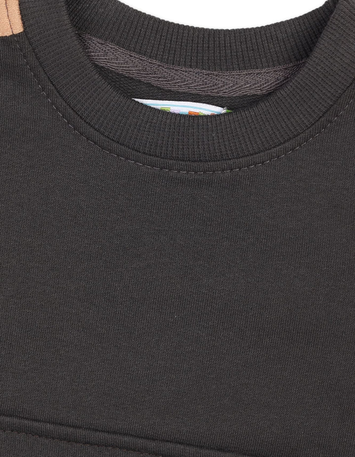 Baby Winter Sweatshirt Bambies Kangaroo Pocket Charcoal at Zubaidas Pakistan best baby store