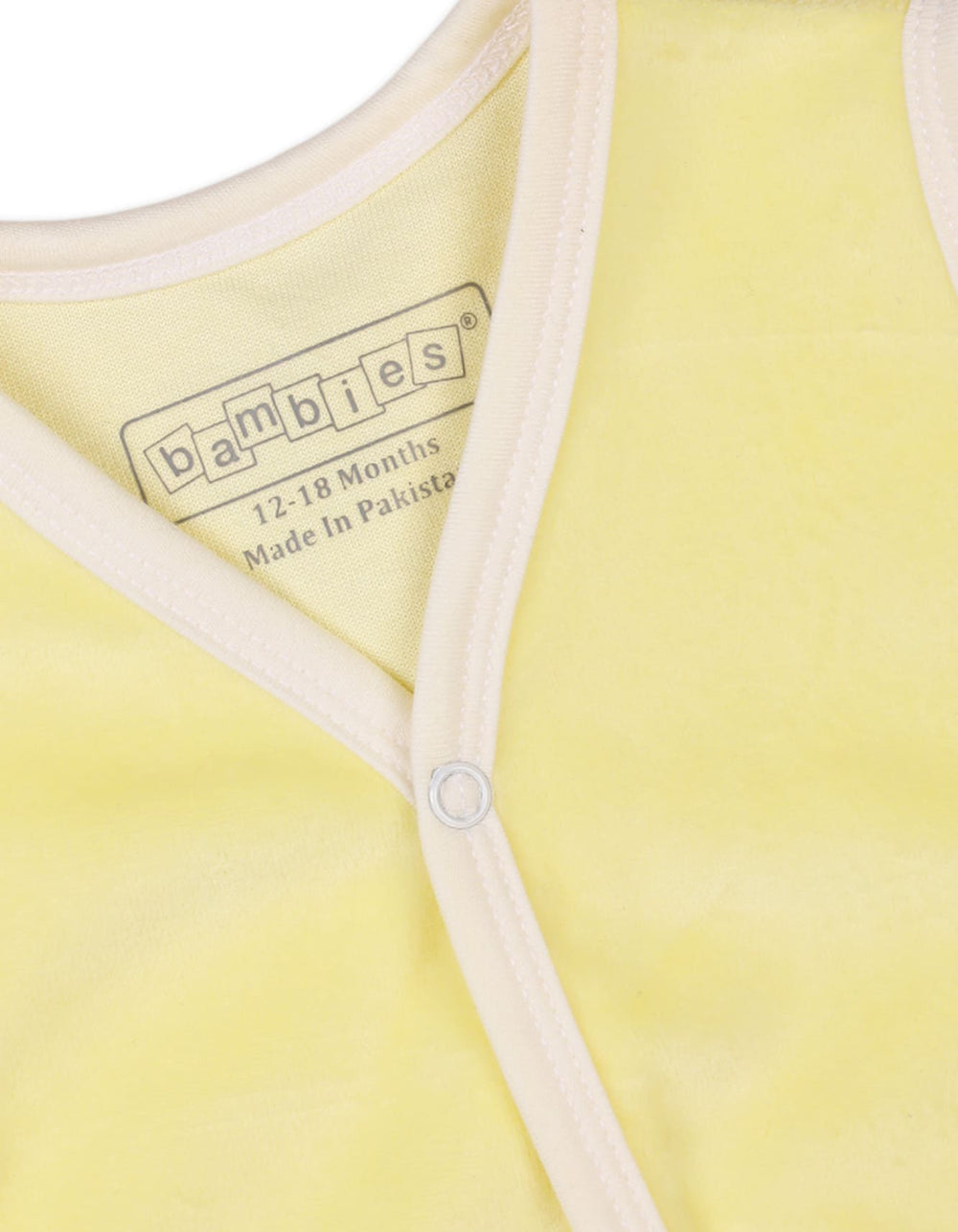 Baby Winter Velour Vest Bambies V Neck Yellow at Zubaidas Official Pakistan