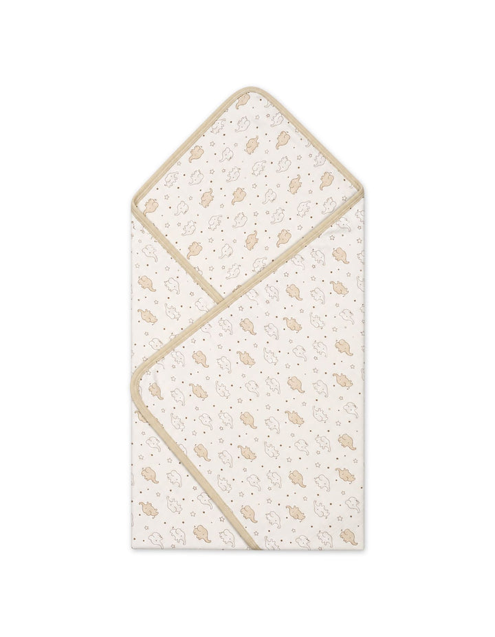 Baby Wrapping Sheet Elephant Off White and Beige at Zubaidas