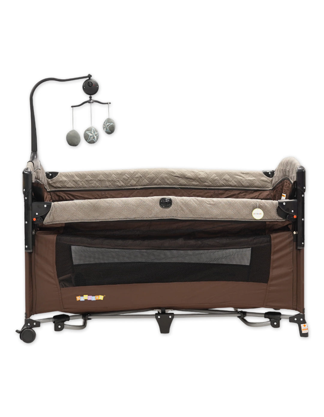 Bambies 3-in-1 Premium Portable Cribs with Drop Side, Changing Station and Rocking at Zubaidas