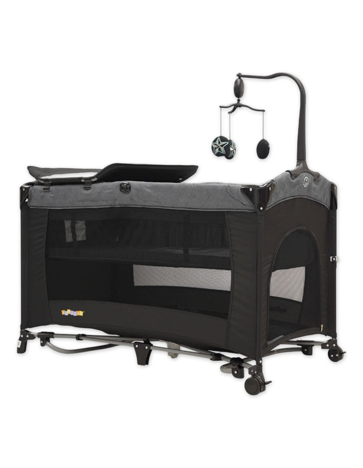 Bambies 3-in-1 Premium Portable Cribs with Drop Side, Changing Station and Rocking at Zubaidas