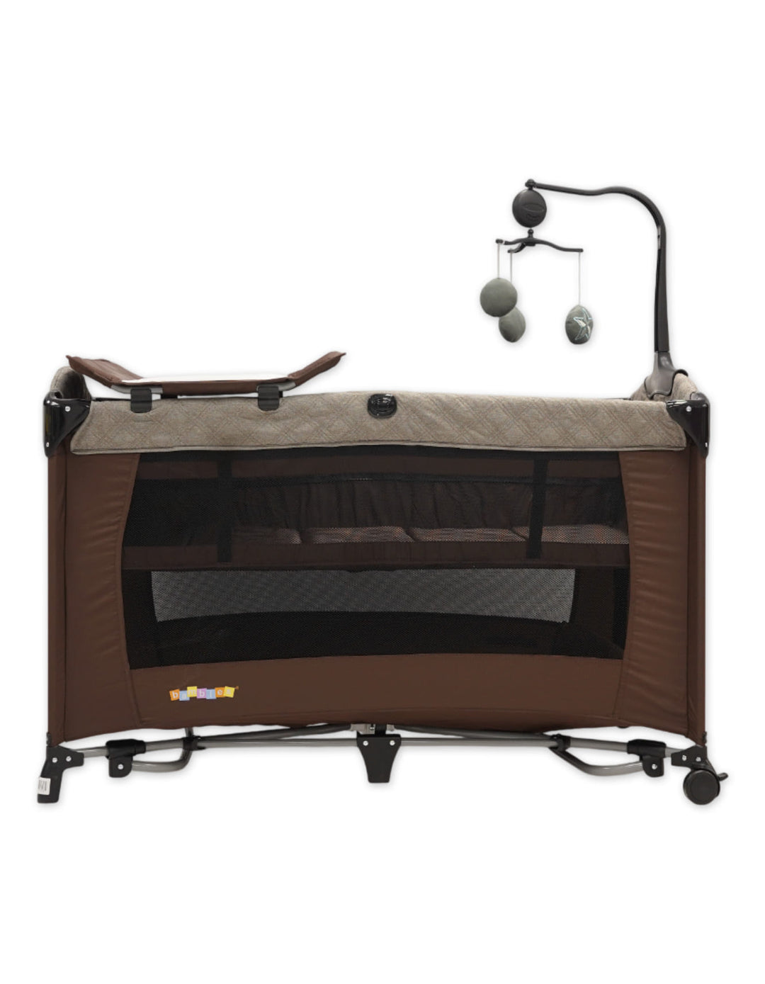 Bambies 3-in-1 Premium Travel Cots with Drop Side, Changing Station and Rocking at Zubaidas