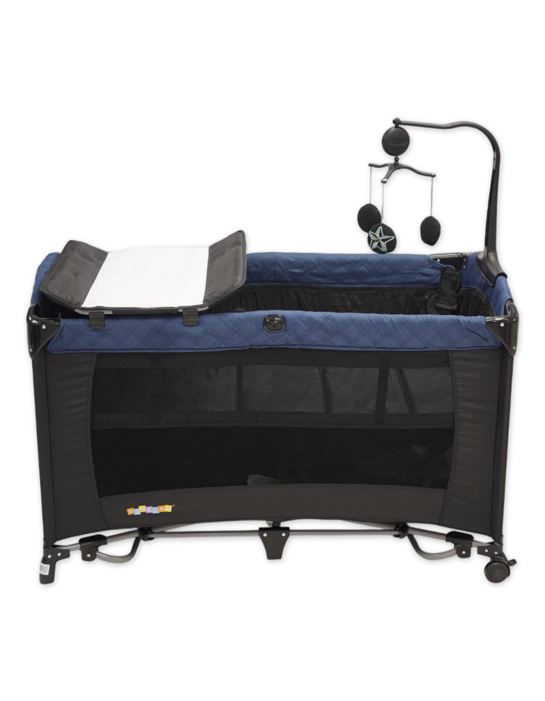 Bambies 3-in-1 Premium Travel Cots with Drop Side, Changing Station and Rocking at Zubaidas