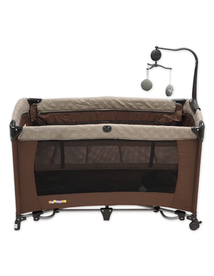 Bambies 3-in-1 Premium Travel Cribs with Drop Side, Changing Station and Rocking at Zubaidas