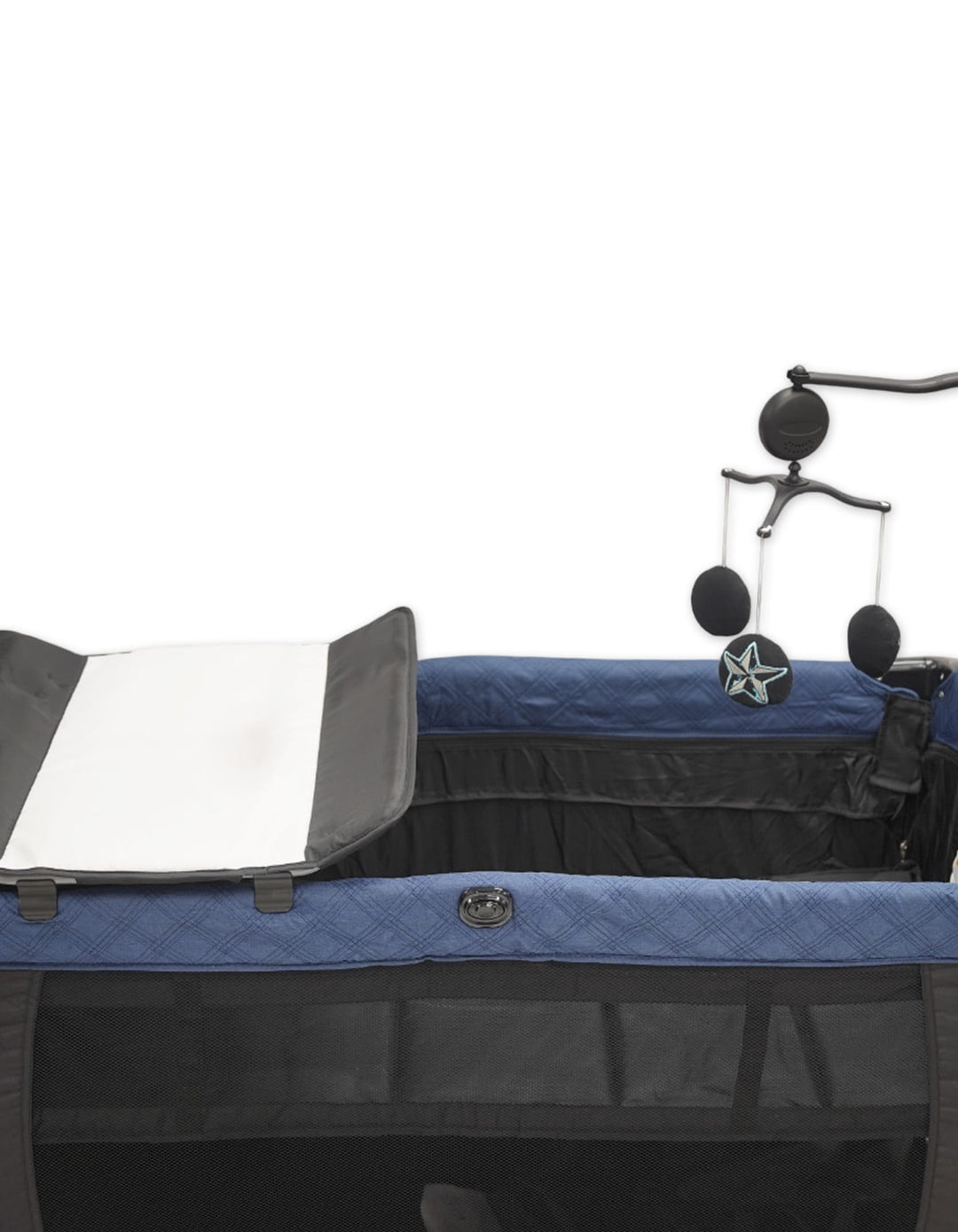 Bambies 3-in-1 Premium Travel Cribs with Drop Side, Changing Station and Rocking at Zubaidas