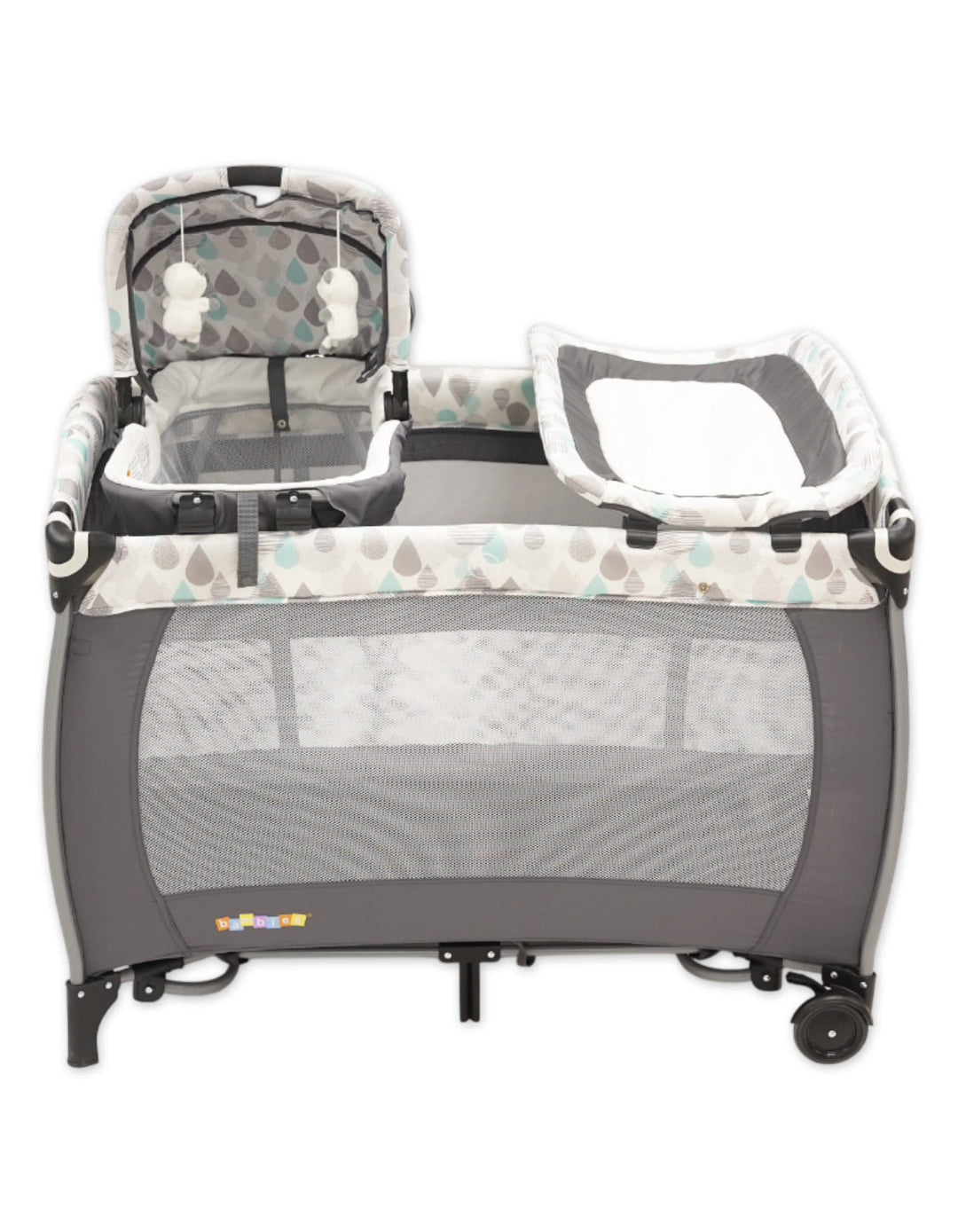 Bambies 4-in-1 Deluxe Travel Cots with Bassinet, Changing Station and Rocking at Zubaidas