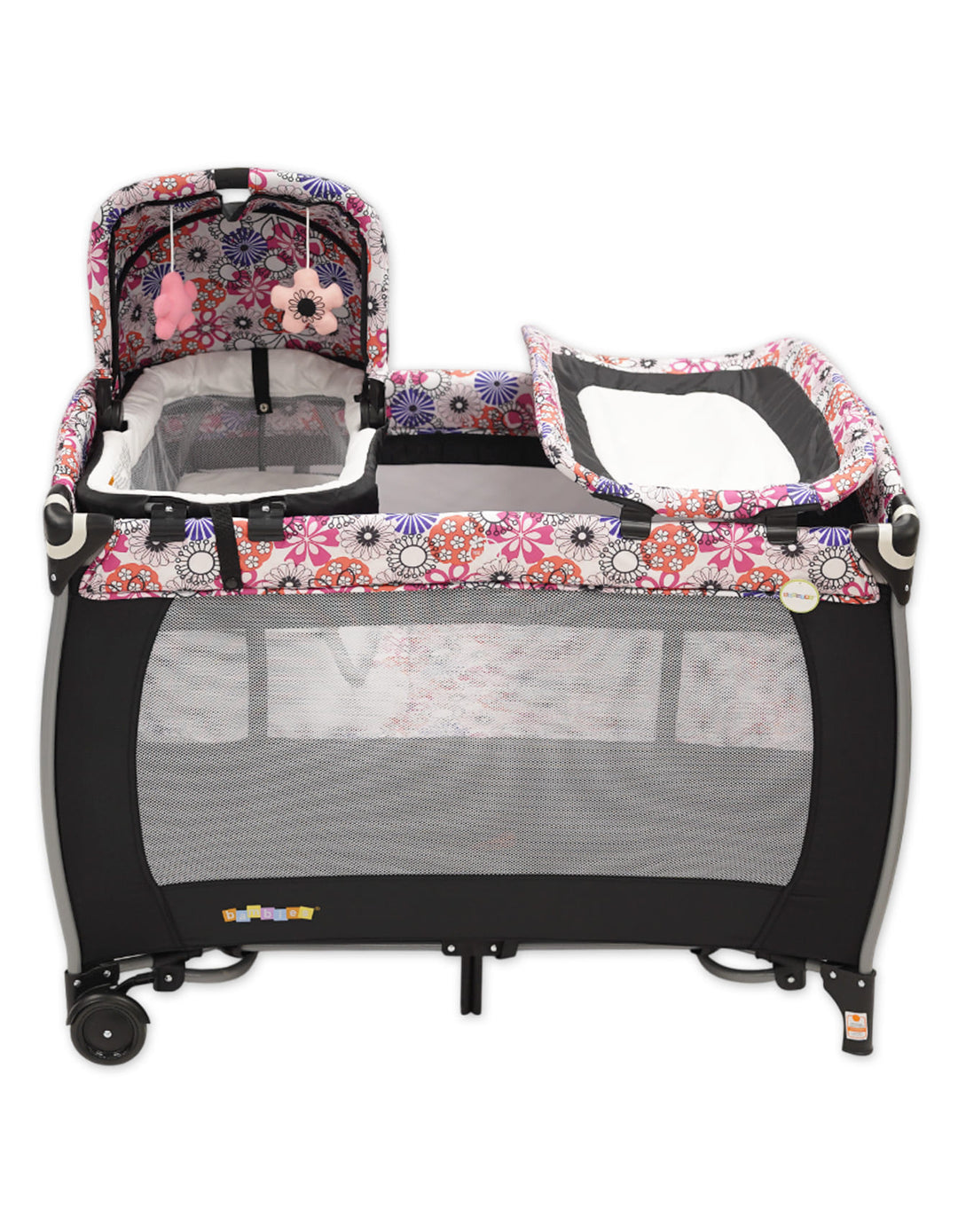 Bambies 4-in-1 Deluxe Travel Cots with Bassinet, Changing Station and Rocking at Zubaidas