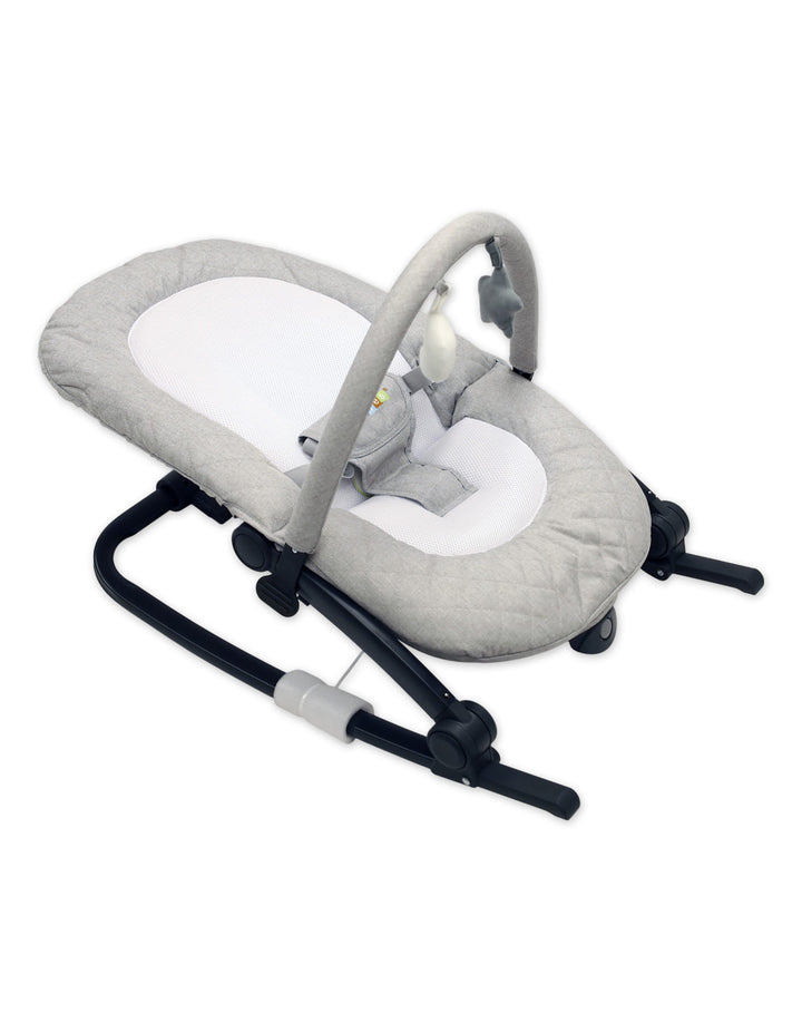 Bambies Baby Bouncer & Rocker with Vibrations Light Grey at Zubaidas