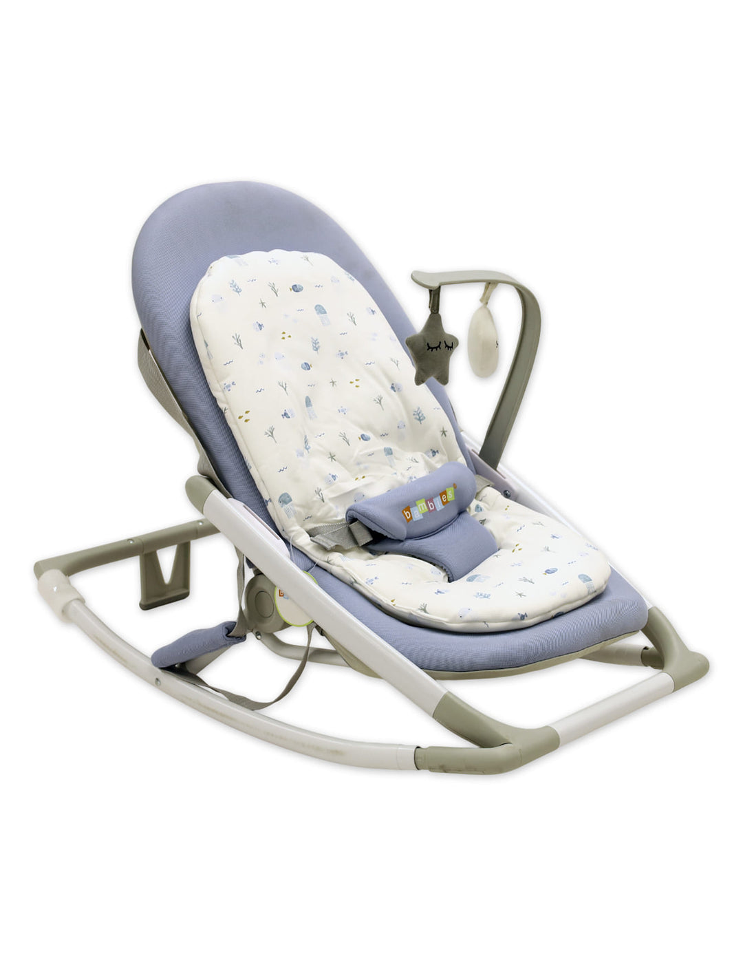 Bambies Deluxe Adjustable Baby Rocker Sky Blue & Woodland at Zubaidas
