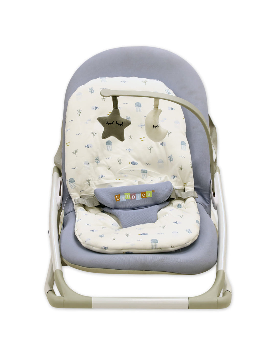 Bambies Deluxe Adjustable Baby Rocker Sky Blue & Woodland at Zubaidas Pakistan