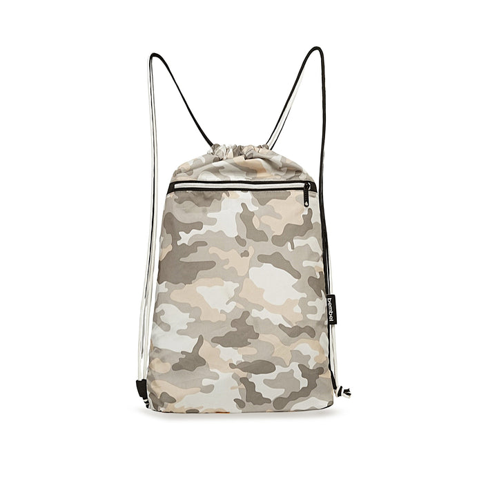 Bembel Drawstring Bag Camou Beige Backpack 18.5 Inches at Zubaidas