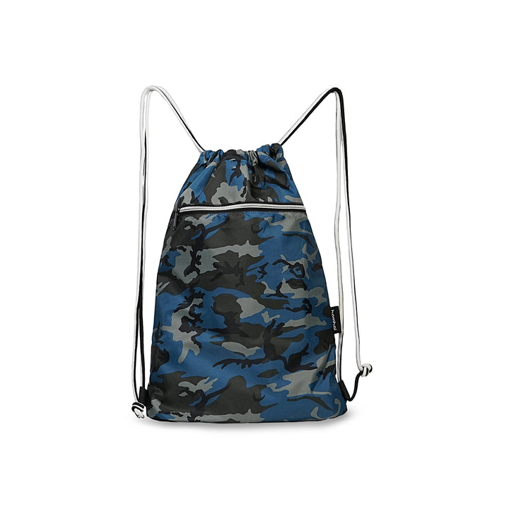 Bembel Drawstring Bag Camou Blue Backpack 18.5 Inches at Zubaidas