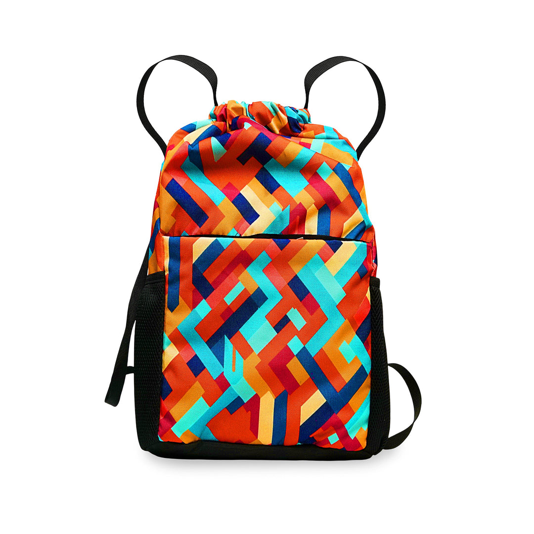 Bembel Drawstring Bag Chevron Backpack 17 Inches at Zubaidas