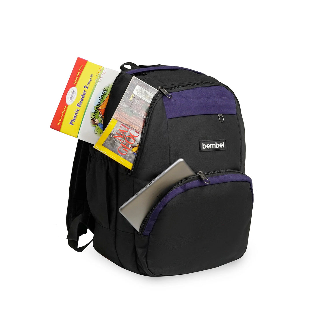 Bembel Middle School Bag Black and Blue Backpack 18 inches at Zubaidas Best Online Baby and Kids Store in Pakistan