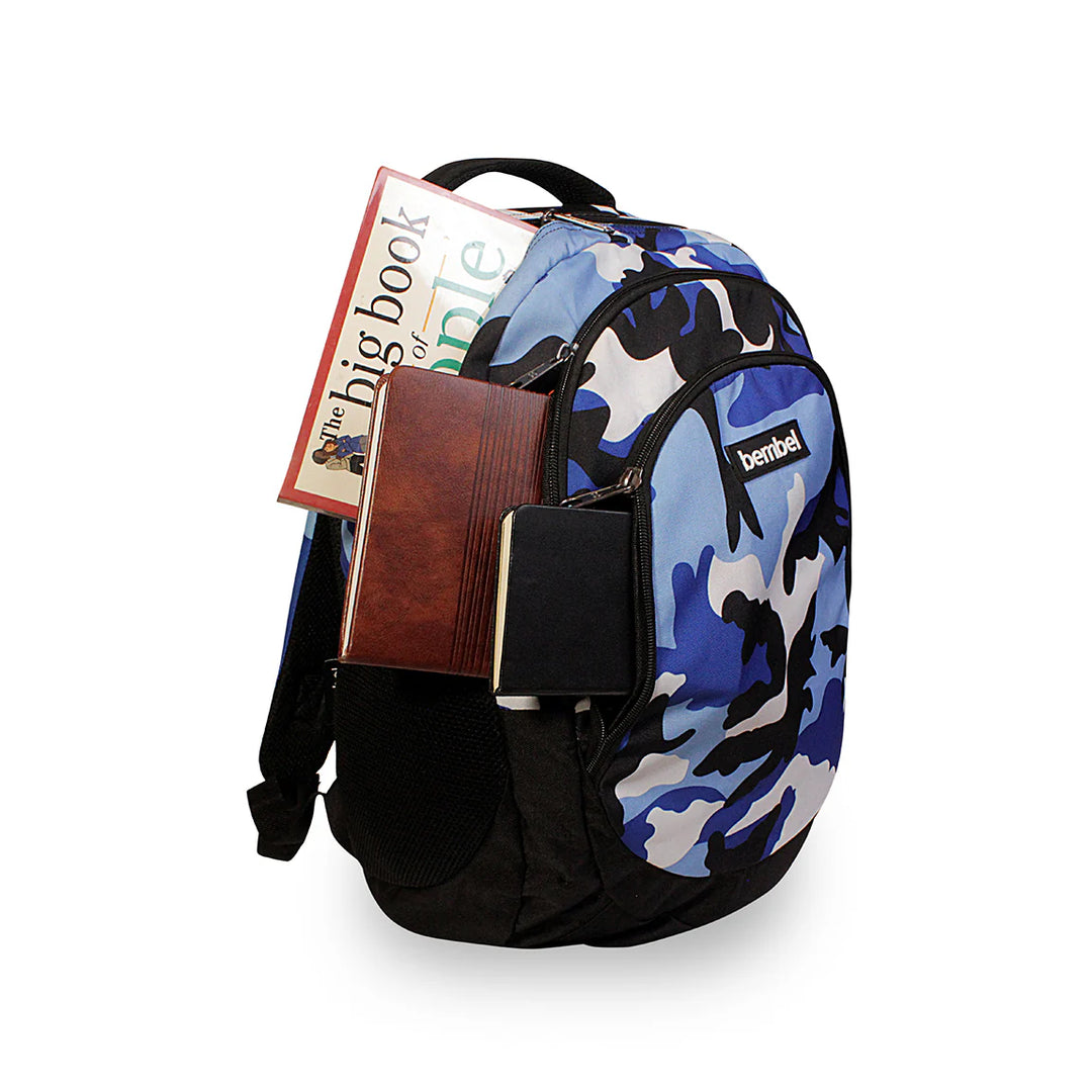 Bembel Middle School Bag Camou Blue Backpack 18 inches at Zubaidas Best Online Baby and Kids Shop in Pakistan