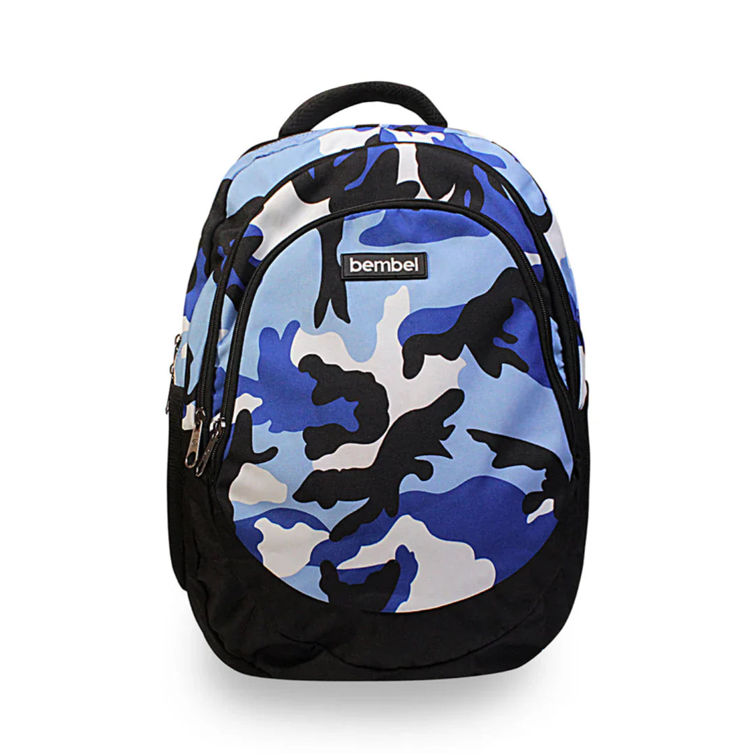 Bembel Middle School Bag Camou Blue Backpack 18 inches at Zubaidas