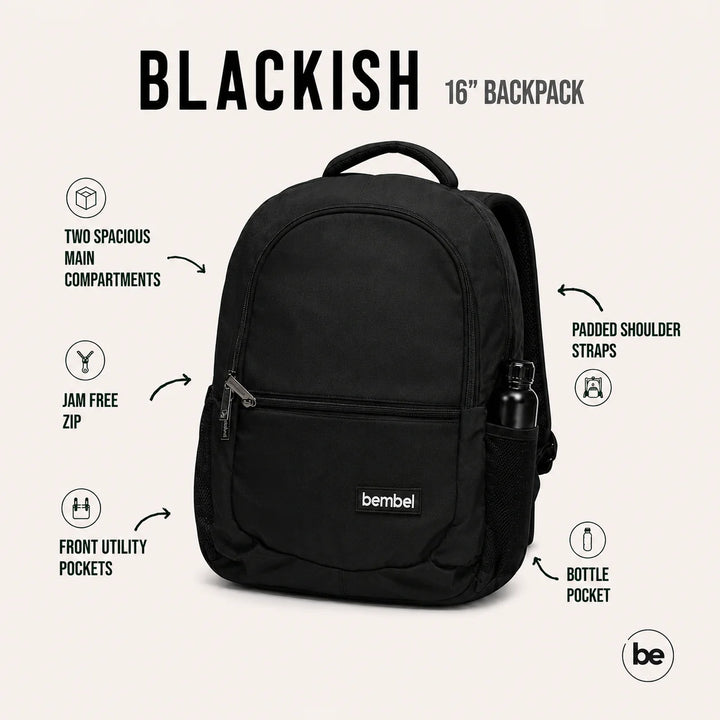 Bembel Primary School Bag Blackish Backpack 16 Inches at Zubaidas Number 1 Baby and Kids Store in Pakistan