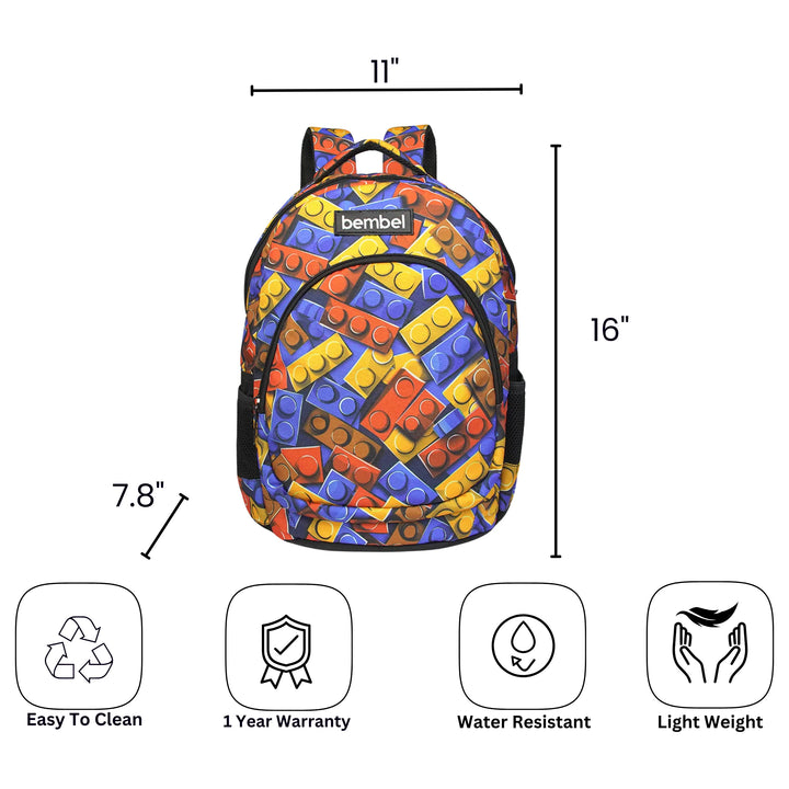 Bembel Primary School Bag Blocks 16 Inches Backpack at Zubaidas Most Trusted Online Baby and Kids Store in Pakistan