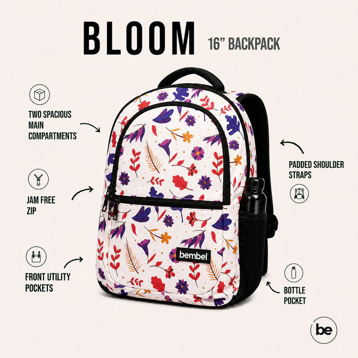 Bembel Primary School Bag Bloom Backpack 16 Inches at Zubaidas Number 1 Baby and Kids Store in Pakistan