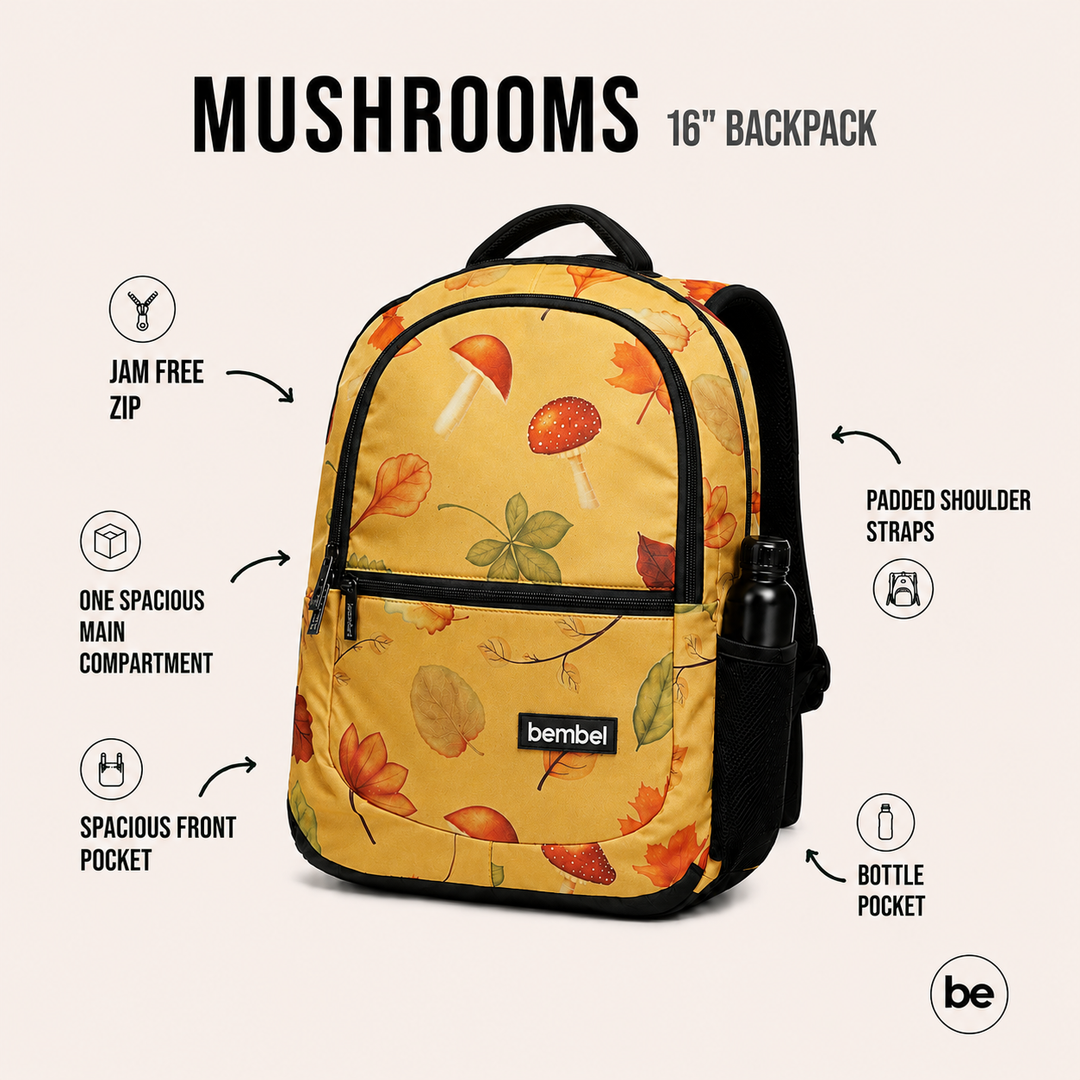 Bembel Primary School Bag Mushrooms Backpack 16 Inches at Zubaidas Number 1 Baby and Kids Store in Pakistan