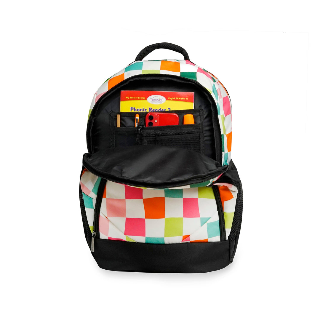Bembel Secondary School Bag Checkmate Backpack 19 Inches at Zubaidas Number 1 Baby and Kids Store in Pakistan