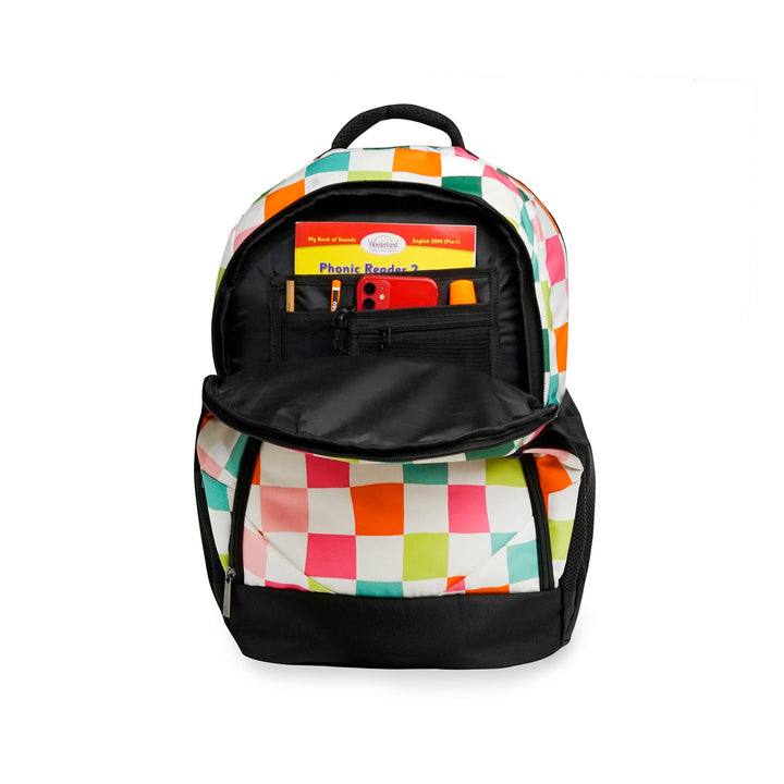 Bembel Secondary School Bag Checkmate Backpack 19 Inches at Zubaidas Number 1 Baby and Kids Store in Pakistan