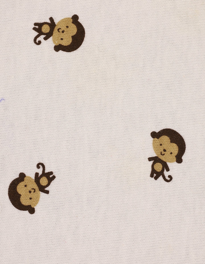 Zubaida's Bib White & Pink with Monkeys Theme - Zubaidas Official™