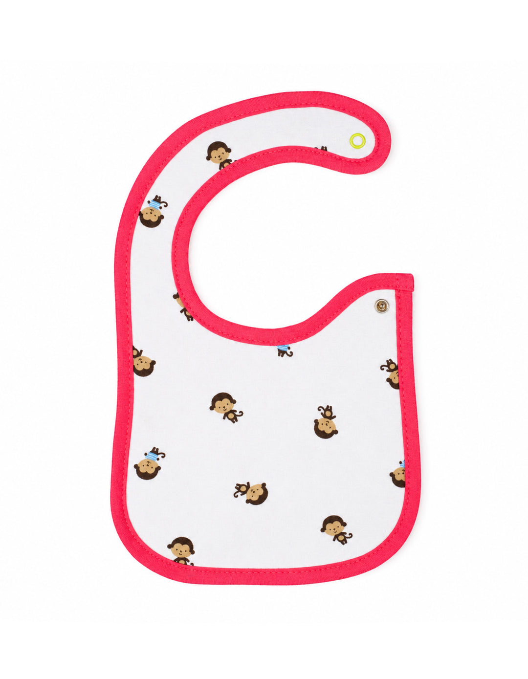 Zubaida's Bib White & Pink with Monkeys Theme - Zubaidas Official™