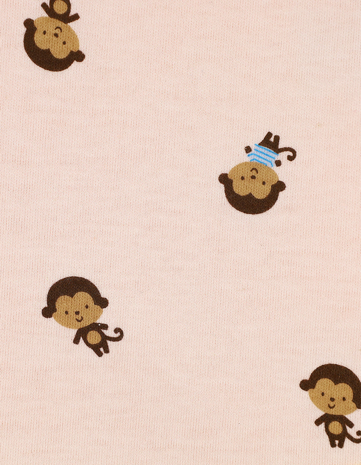 Zubaida's Bib White with Printed Monkeys and Yellow Border - Zubaidas Official™