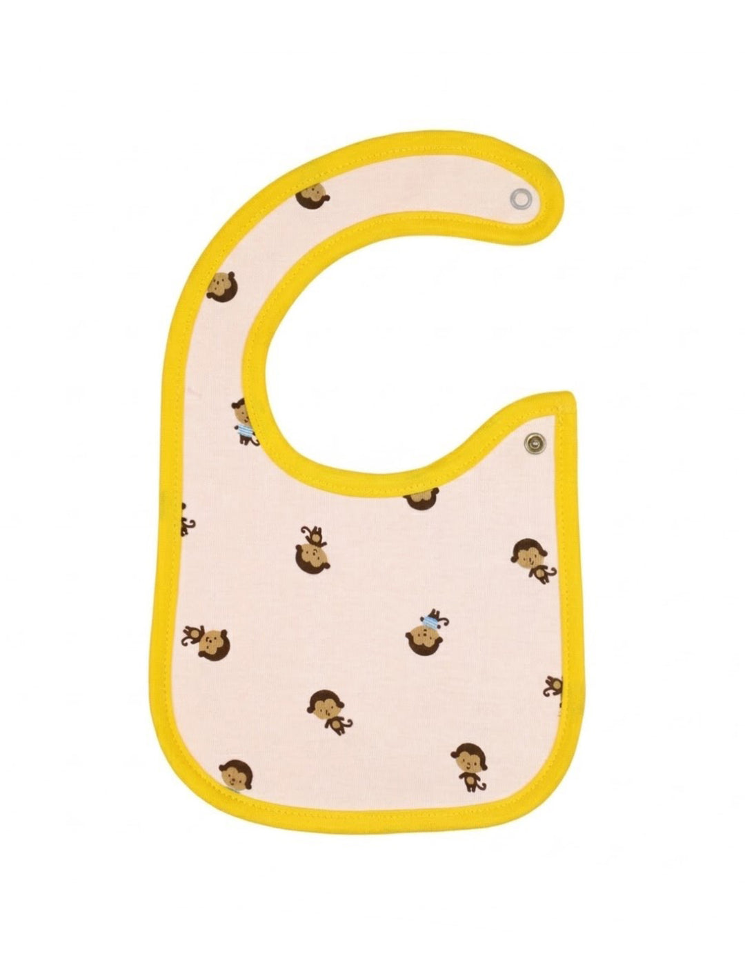 Zubaida's Bib White with Printed Monkeys and Yellow Border - Zubaidas Official™