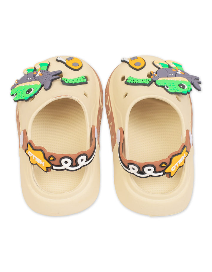Boy Crocs with Crocodile and Airplane Charms Beige at Zubaidas Official Pakistan