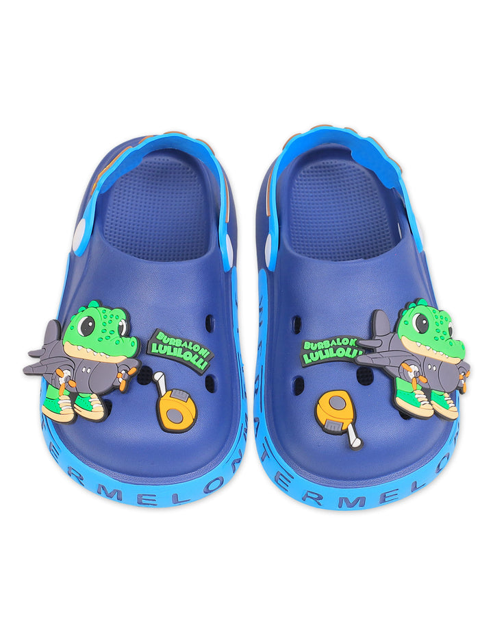 Boy Crocs with Crocodile and Airplane Charms Blue at Zubaidas