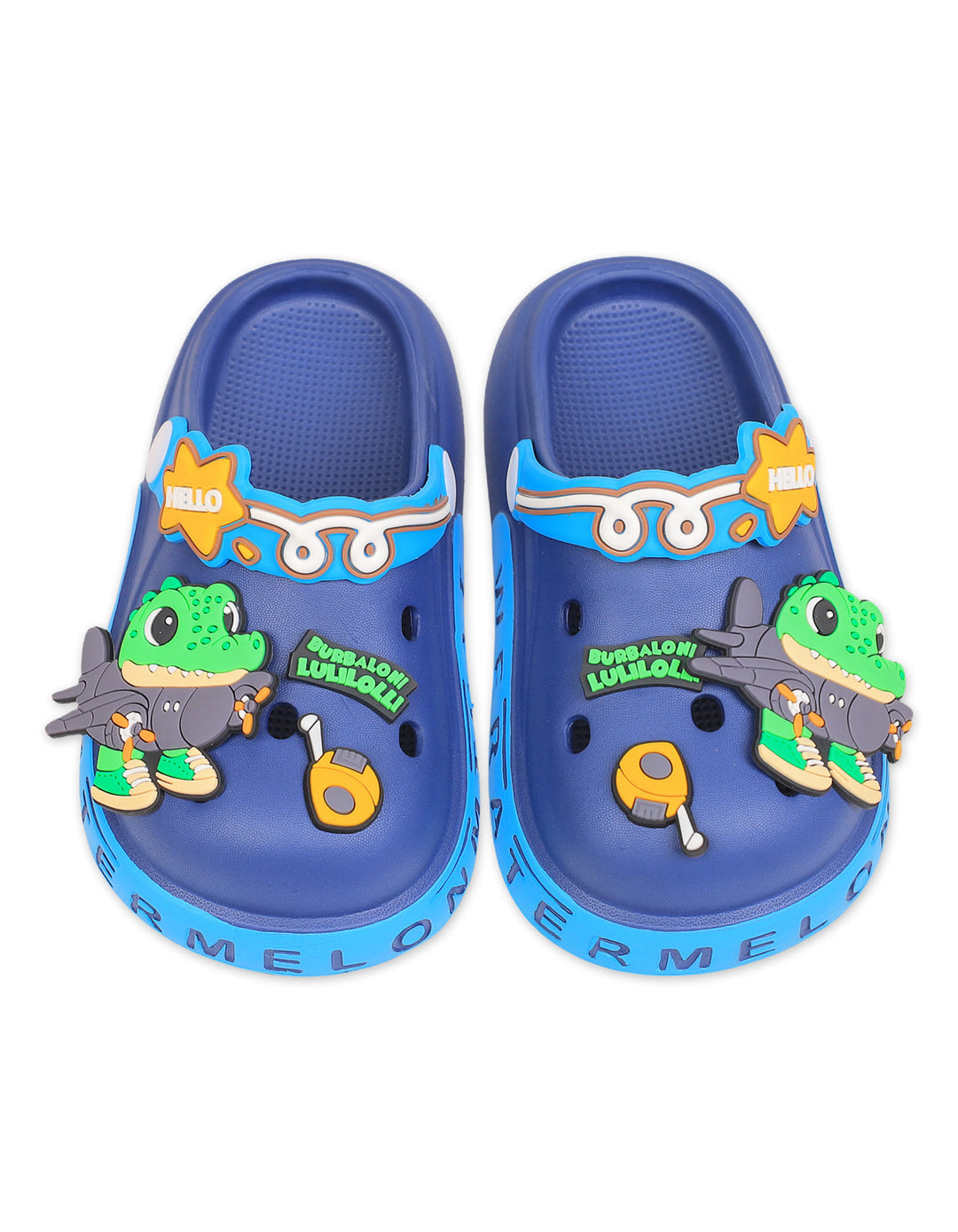 Boy Crocs with Crocodile and Airplane Charms Blue at Zubaidas Best baby Shop Pakistan