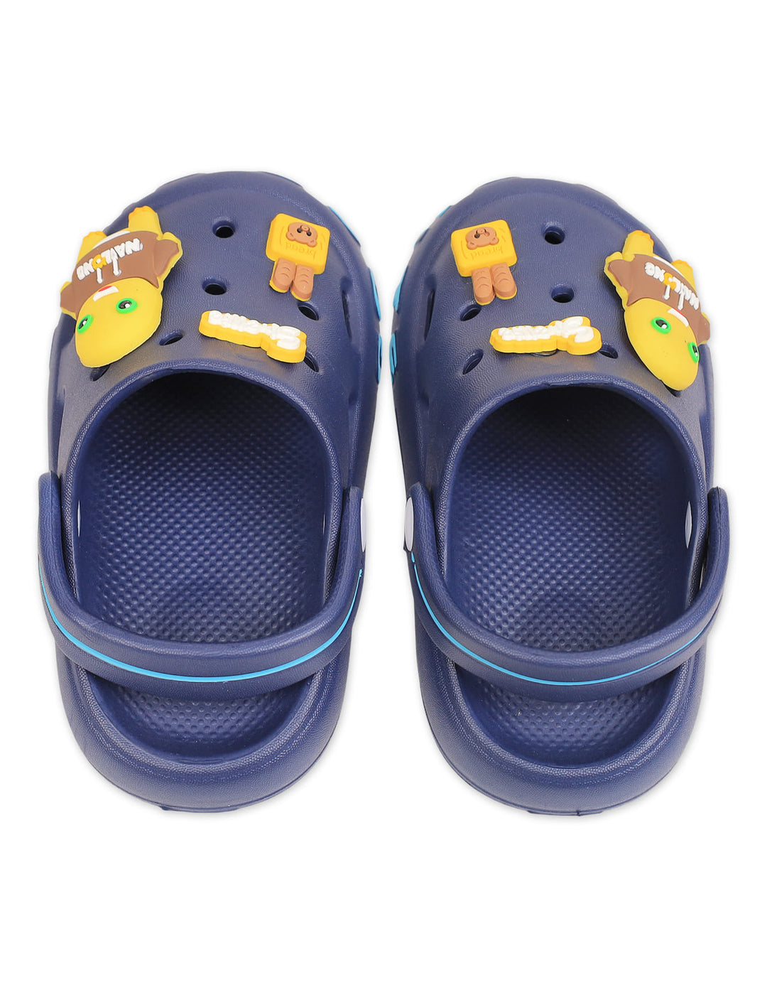 Boy Crocs with Cute Yellow Character Charms Navy Blue at Zubaidas Online Pakistan