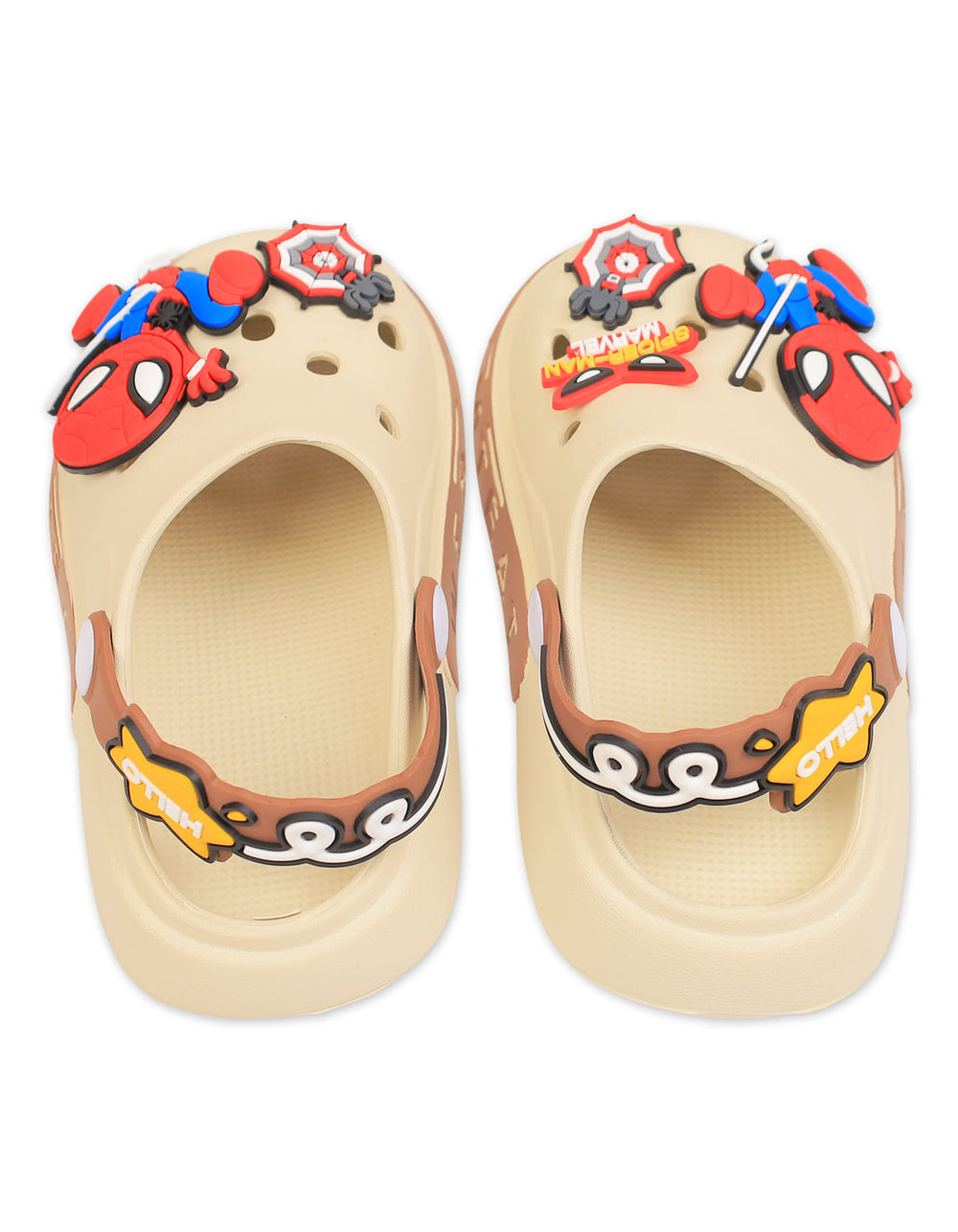 Boy Crocs with Spider Man Marvel Charms Beige at Zubaidas Official Pakistan