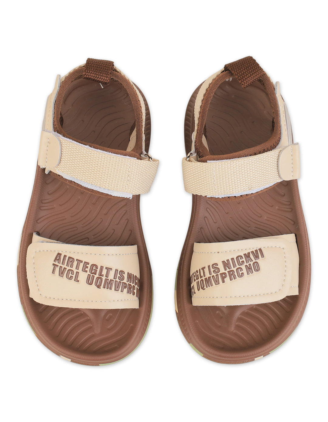 Boy Sandals Dual Strap Sporty Beige at Zubaidas