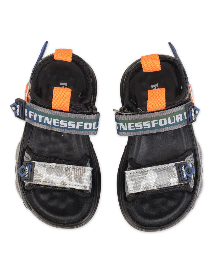 Boy Sandals Dual Strap Sporty Black at Zubaidas