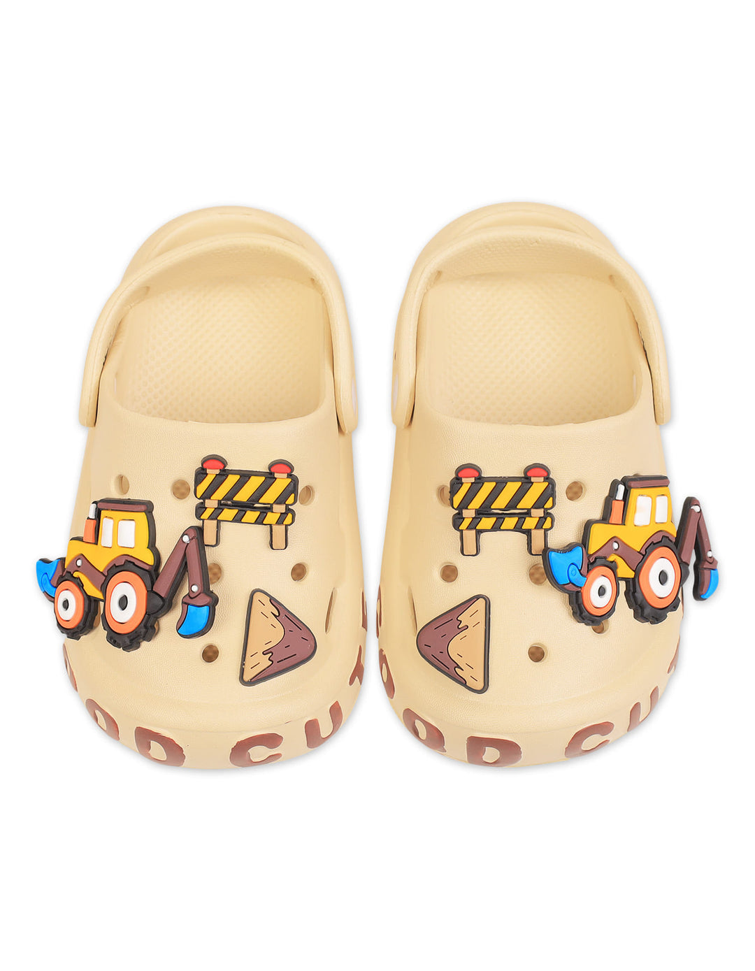 Boys and Girls Crocs Construction Vehicle Beige at Zubaidas