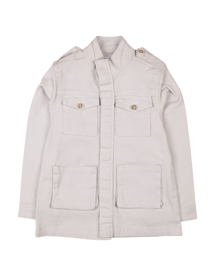 Boys and Girls Winter Jacket Bambies Front Pocket Off White at Zubaidas