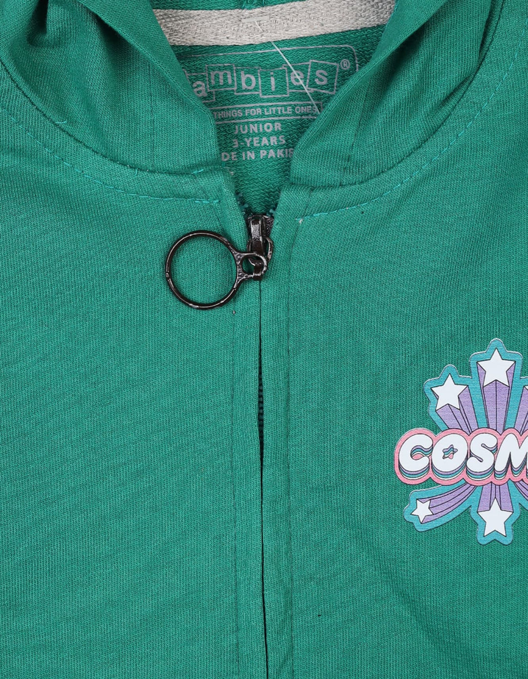 Boys and Girls Winter Jackets Bambies Hooded Cosmic Green at Zubaidas Pakistan