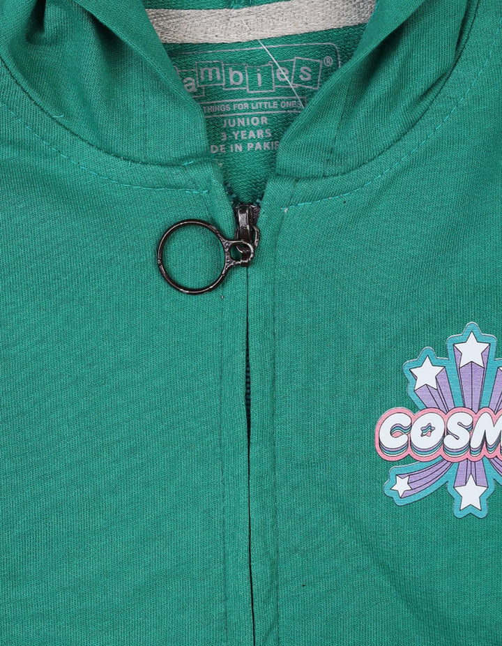 Boys and Girls Winter Jackets Bambies Hooded Cosmic Green at Zubaidas Pakistan