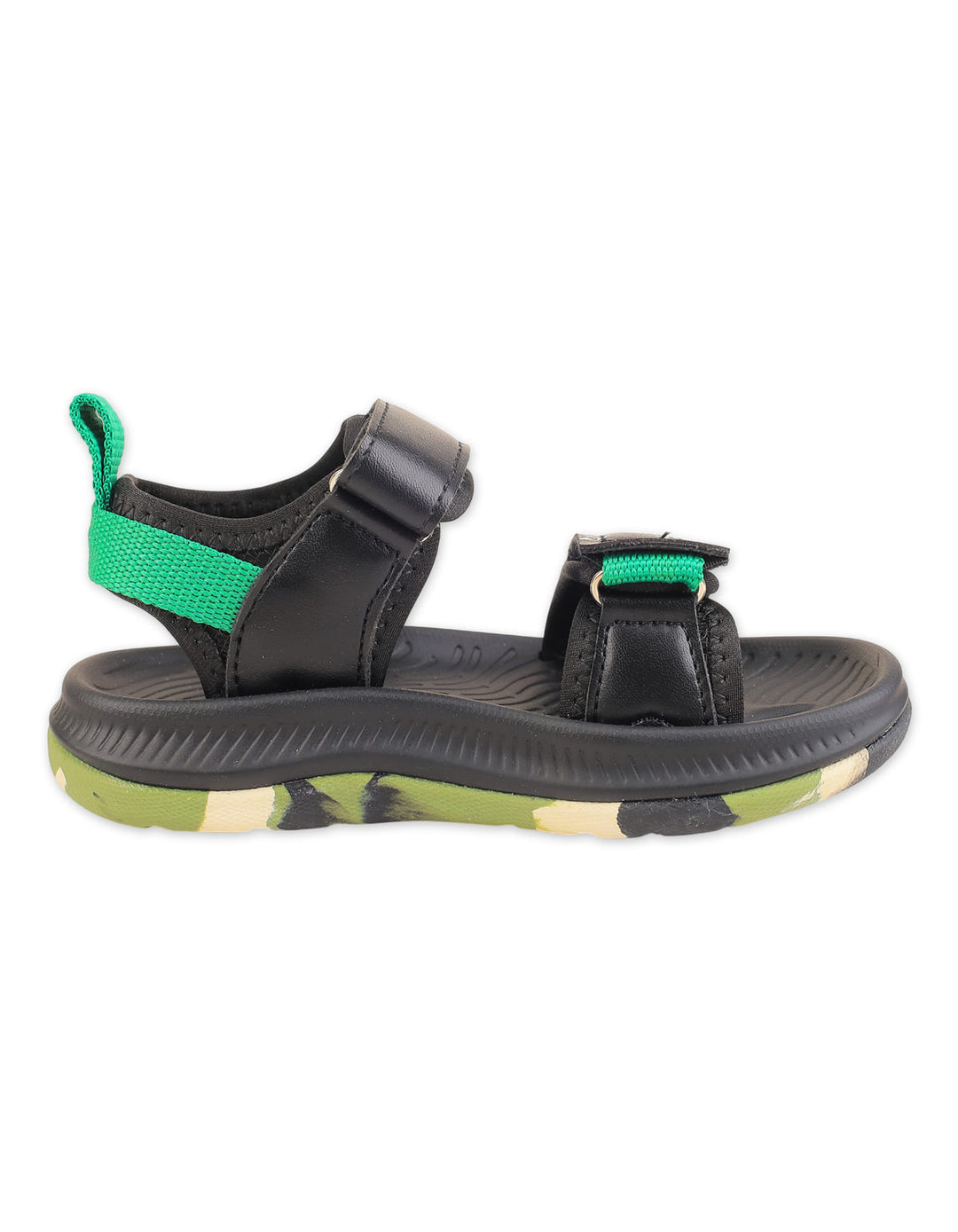 Boys Casual Sandals Black and Green at Zubaidas