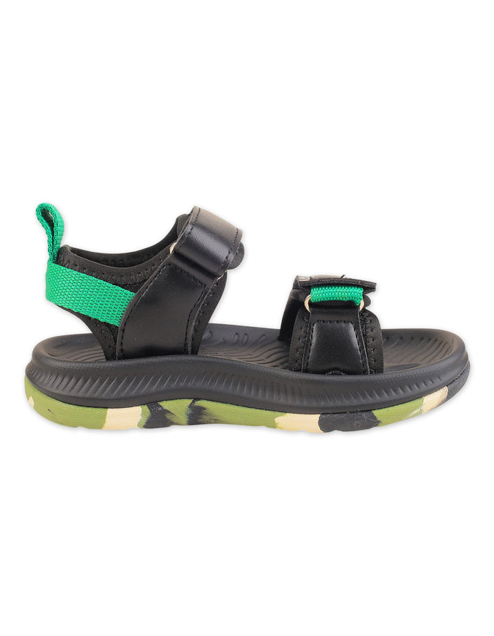 Boys Casual Sandals Black and Green at Zubaidas