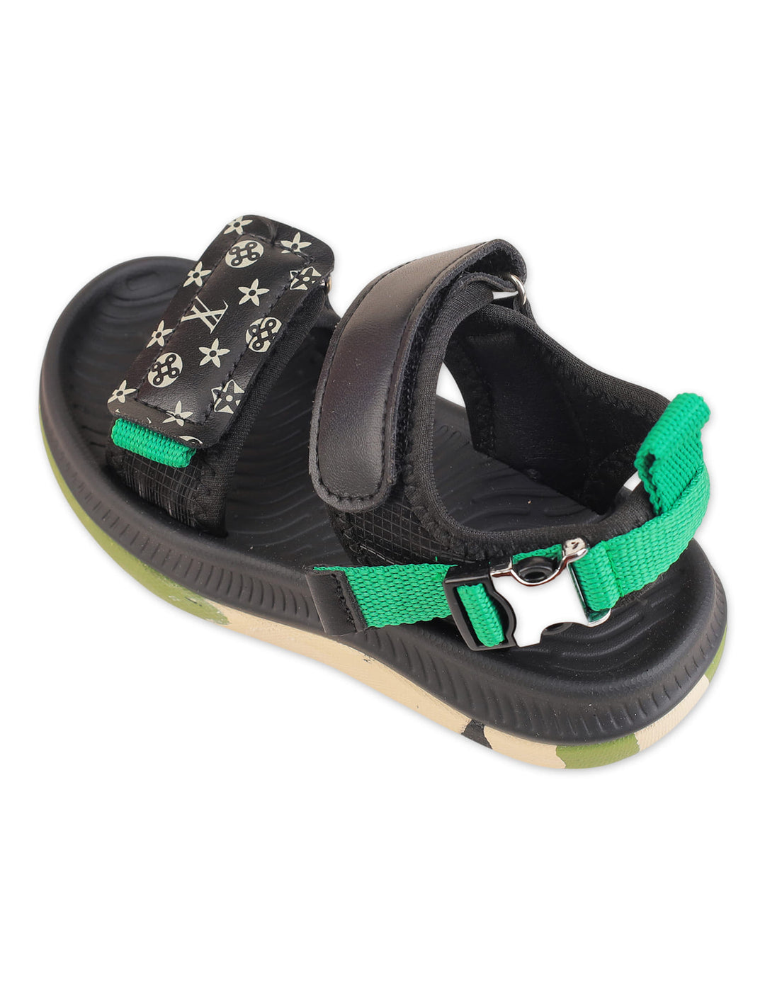 Boys Casual Sandals Black and Green at Zubaidas