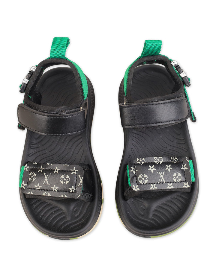 Boys Casual Sandals Black and Green at Zubaidas