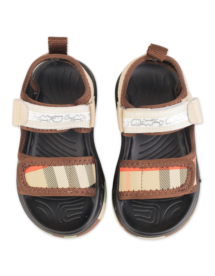 Boys Casual Sandals Classic Check Brown at Zubaidas