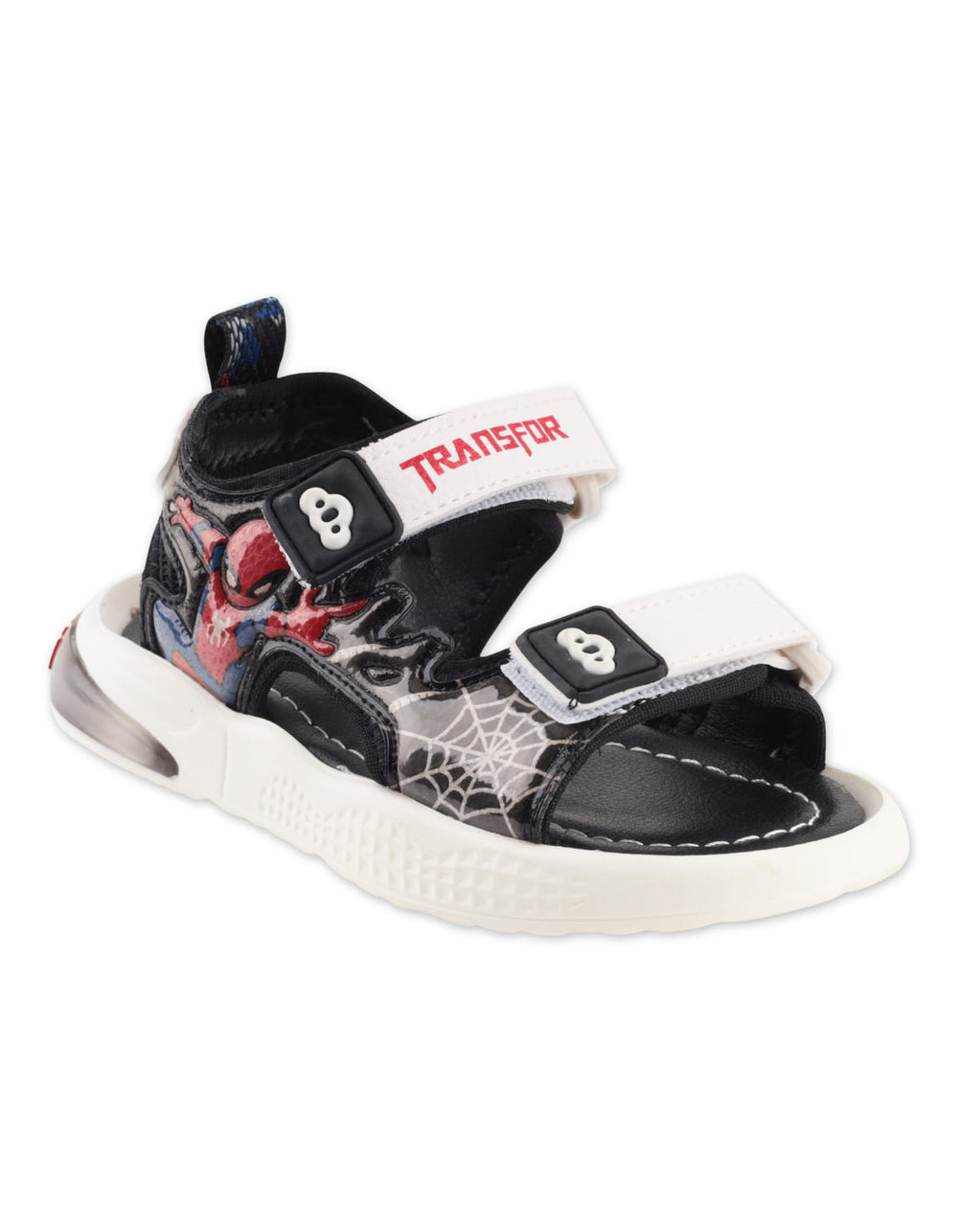 Boys Sandals Spider Man Adjustable Strap Black and White at Zubaidas Official Pakistan