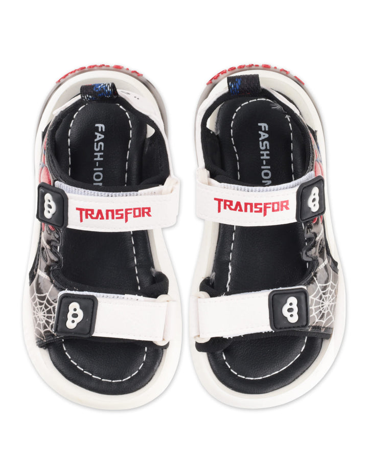 Boys Sandals Spider Man Adjustable Strap Black and White at Zubaidas